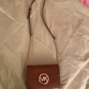 Michael Kors Brown Leather Crossbody Purse